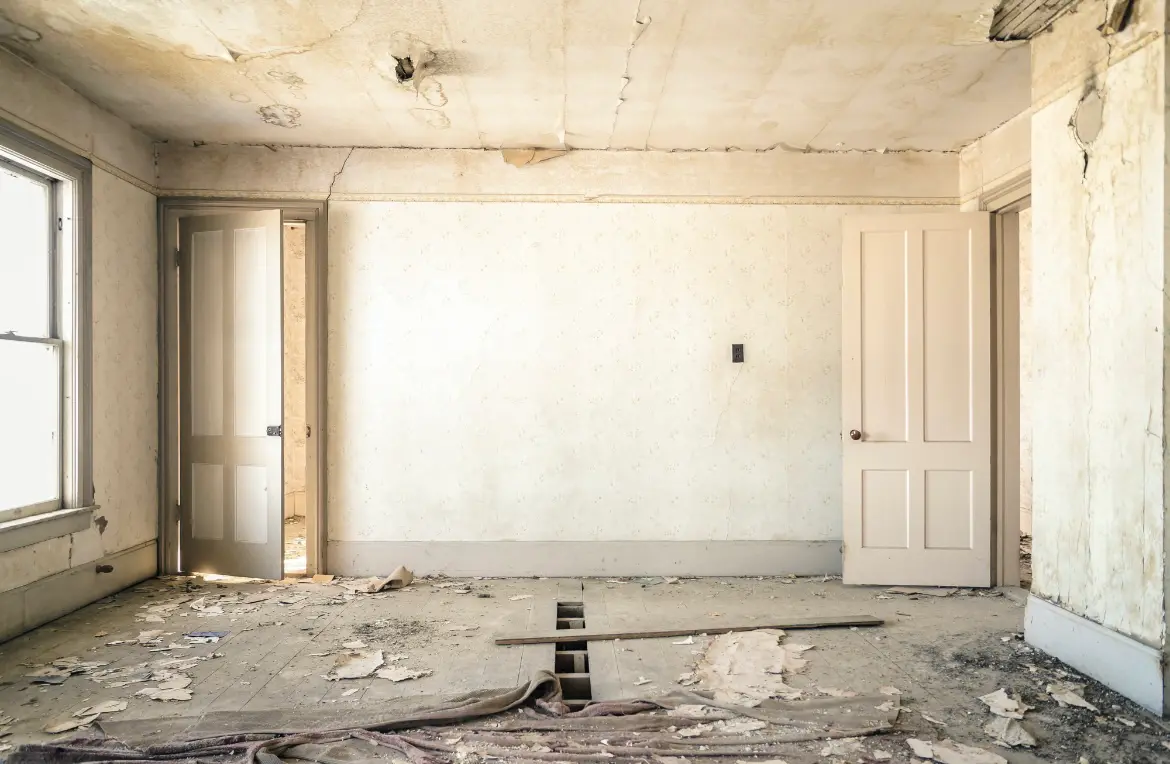 Waste disposal crew managing a cleanout project in East Grand Forks