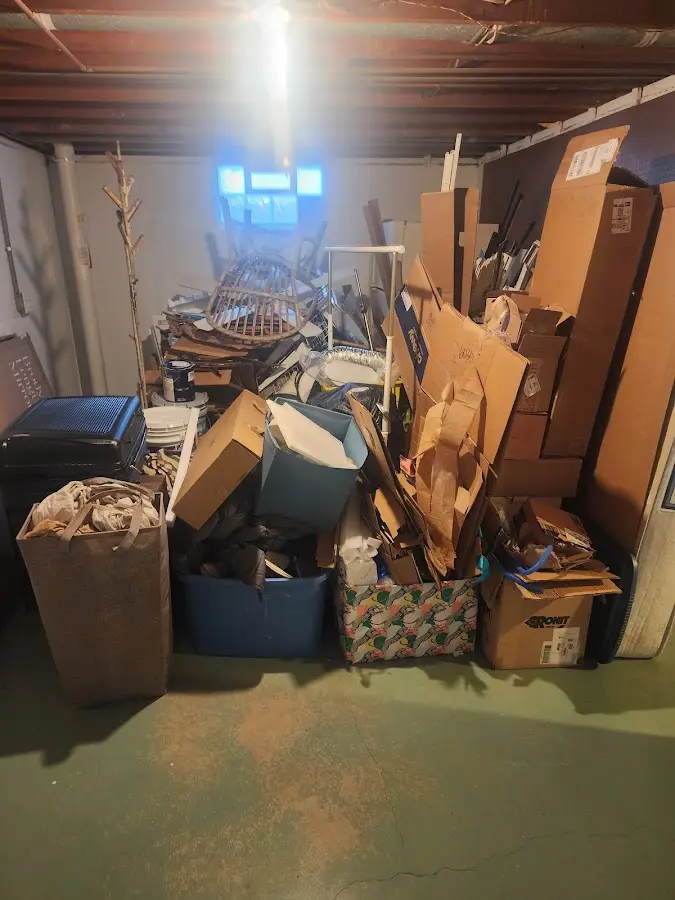 Roll-off dumpster container at job site for 4 Yard Dumpster Rental in East Grand Forks